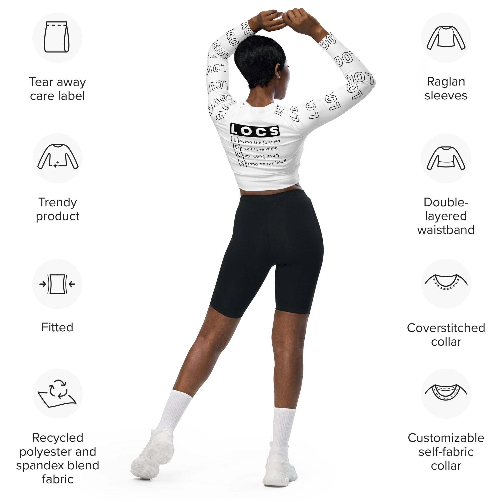 Black Women with Locs are Fine - long-sleeve crop top