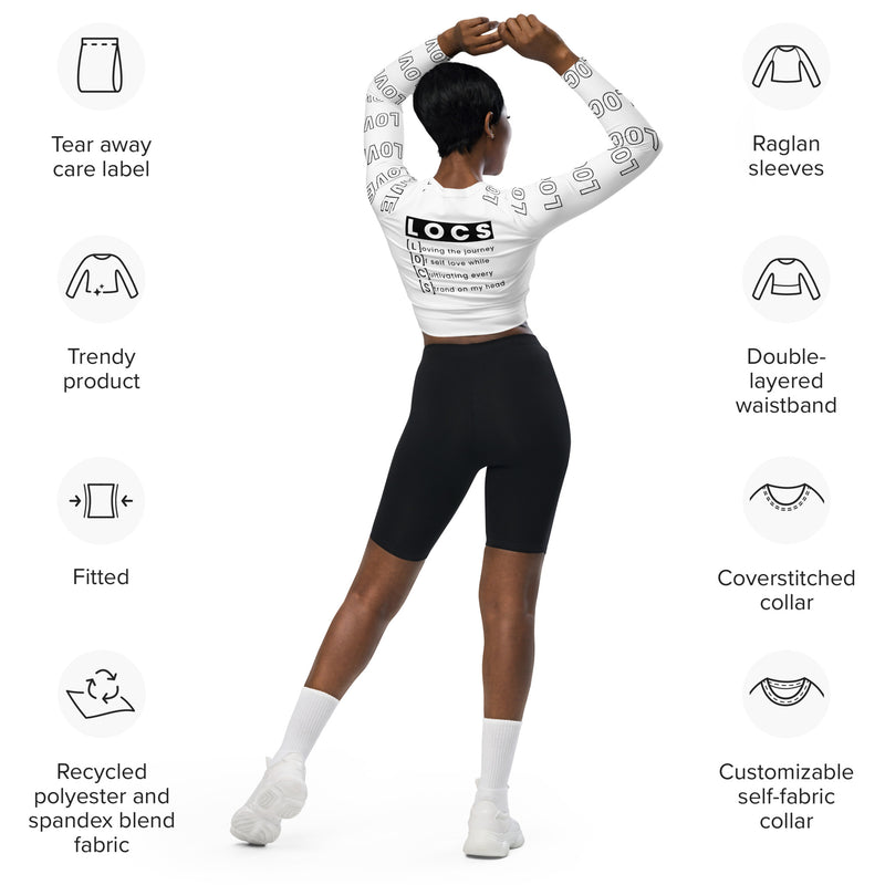 Black Women with Locs are Fine - long-sleeve crop top